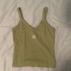 Green SO tank cami top flower